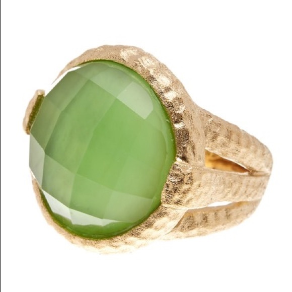 Rivka Friedman Hammered Faceted Rock Crystalring 125$